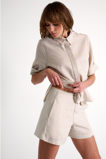 Linen & Lycra Blend Shorts
