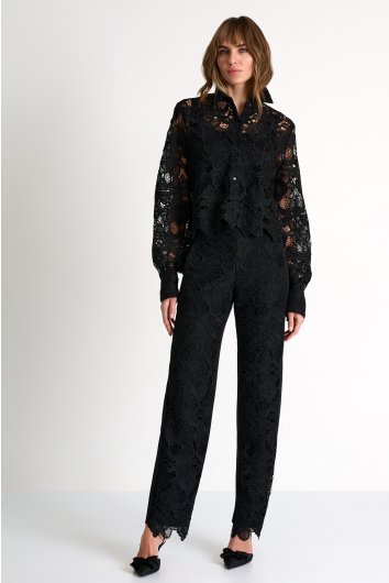 Floral Guipure Lace Pants