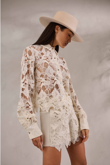Floral Guipure Lace Blouse