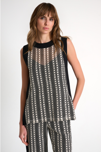 Embroidered Sleeveless Top