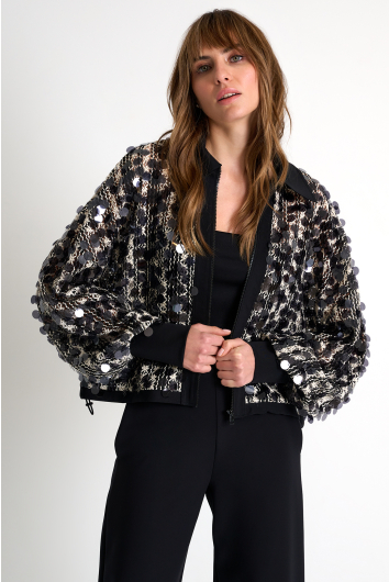 Bomber brodé à paillettes