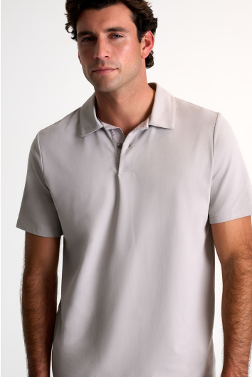 Textured jersey polo