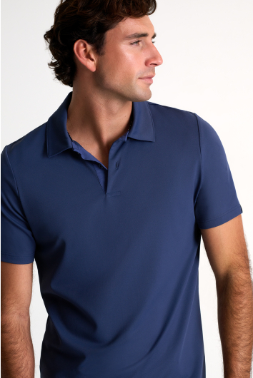Textured jersey polo