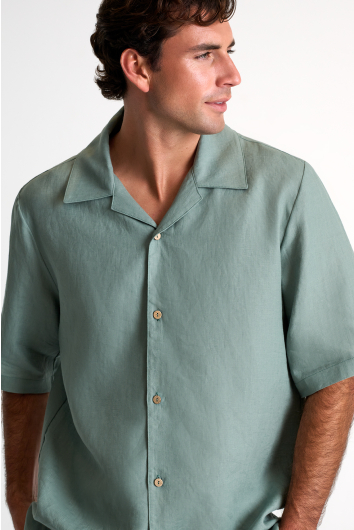 Chemise à manches courtes en lin