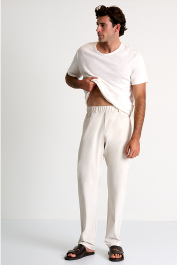 Straight-leg jersey lycra trouser