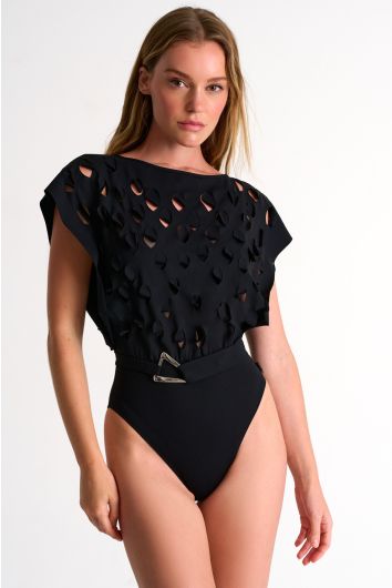 Elegant one-piece with cut-outs