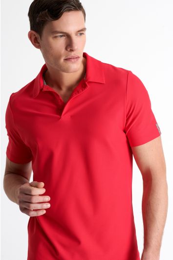 Textured jersey polo